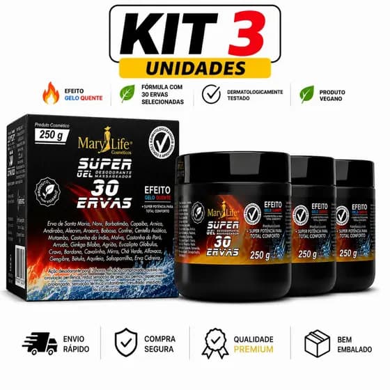 🔥KIT Gel 30 Ervas – Alívio e Bem-Estar Imediato! 250g🔥
