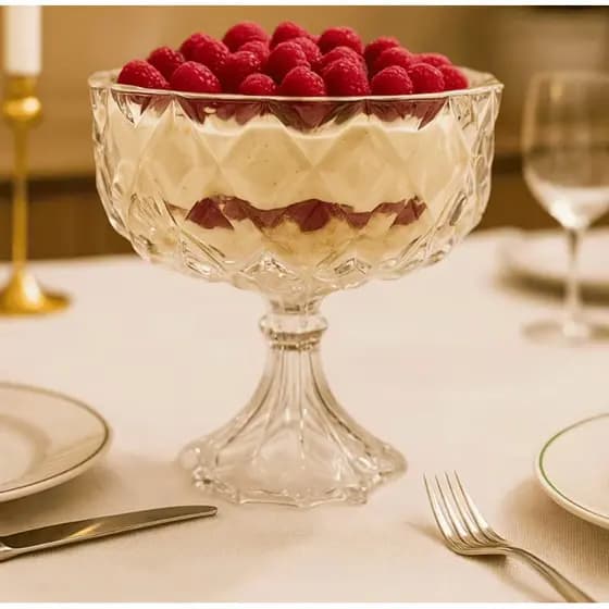 Centro de Mesa de Vidro ou travessa de sobremesa Modelo Diamante 600ml Vidro Trabalhado e Resistente