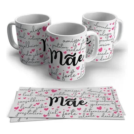 Caneca De Porcelana Dia Das Mães Xícara Personalizada 325ml Presente Mamãe Mãe Divertida Amor