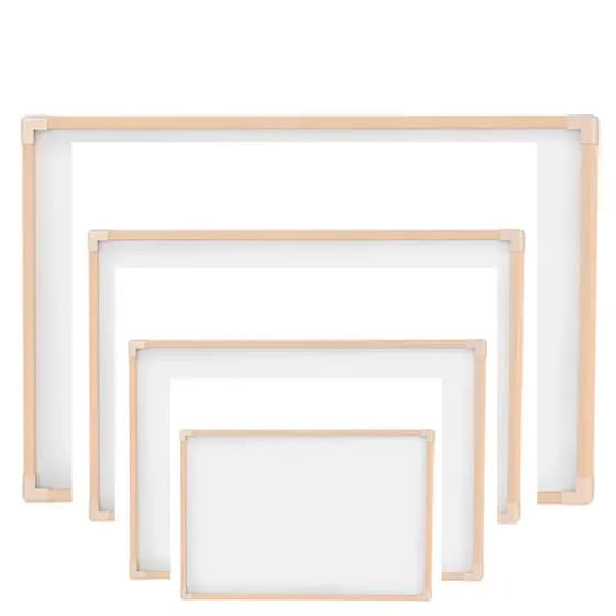 Quadro Branco Moldura em Madeira Lousa + 4 Pincel + Apagador - Vários Tamanhos Escolar