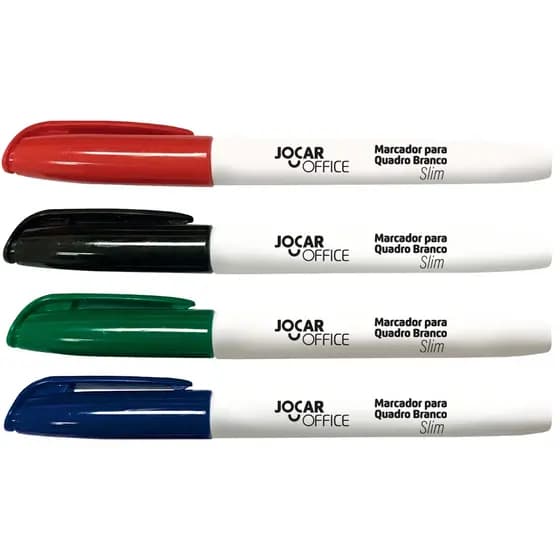 Kit Pincel Caneta para Quadro Branco Marcador Slim Apagável Jocar