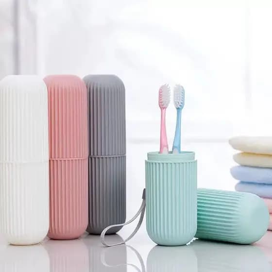 1/2 PCS Estojo PORTA ESCOVAS DE DENTES Portátil para Escova e Pasta de Dente com Alça de Transporte