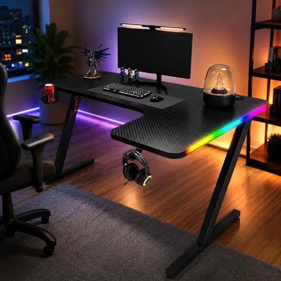 Mesa Setup Gamer RGB para Computador PC Escrivaninha Gamer LED DELTA-M1601H