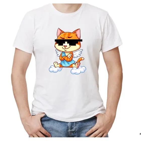 Camiseta Personalizada Pet Gato de Óculos Escuro