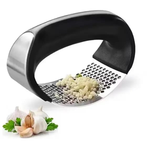 Amassador Triturador de Alho Manual Inox Tipo Gangorra Prático Rápido Sem Sujeira Cozinha Premium