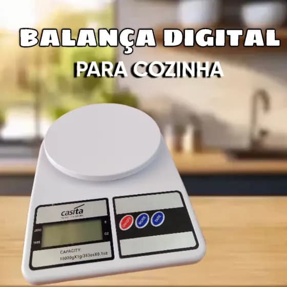 Balança Digital Cozinha Alta Precisão Até 10Kg, Display Digital Dieta E Nutrição