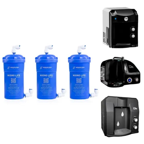 Refil 1, 2 ou 3 Unidades Filtro Alcalino Hidro Life Compatível Linha Purificador Água Top Life