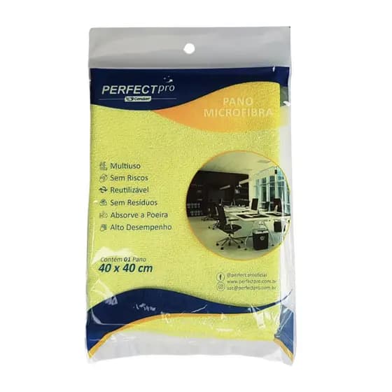 Pano Microfibra Multiuso Limpeza Cozinha Amarelo 40x40cm