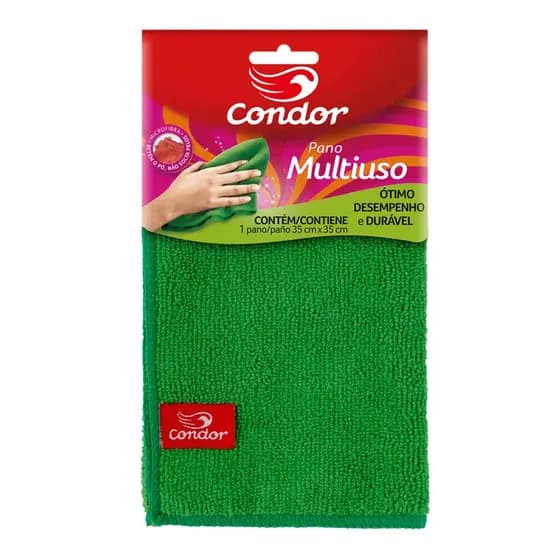 Pano Microfibra Multiuso Verde 35x35cm - Condor