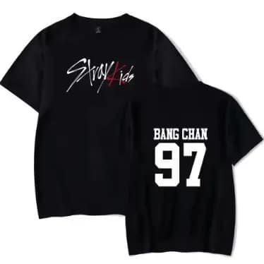 Camiseta kpop Stray Kids Bang Chan 97 Camiseta Em Algodao Moda Tr