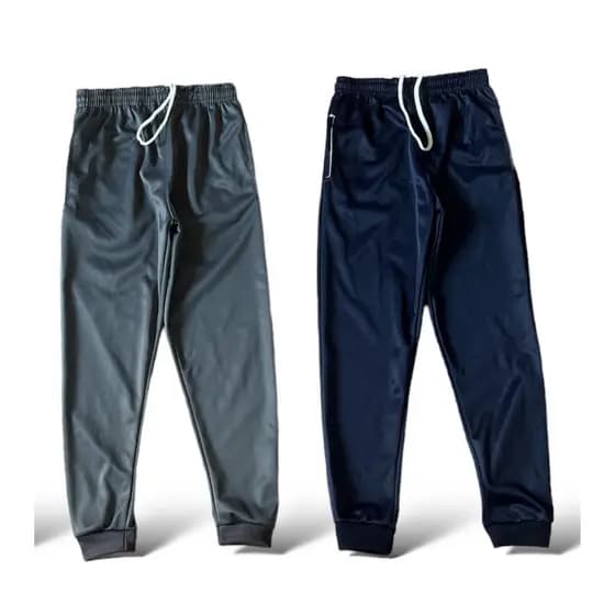 Kit 2 Calça Infantil Jogger Menino Forrada Juvenil Reforçada 2 Ao 16 Cinza e Azul