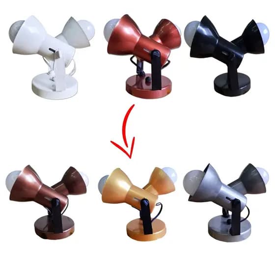 LUMINARIA SPOT CORNETA DIRECIONAVEL 2 LAMPADAS, DE PLASTICO - GAZPLAST