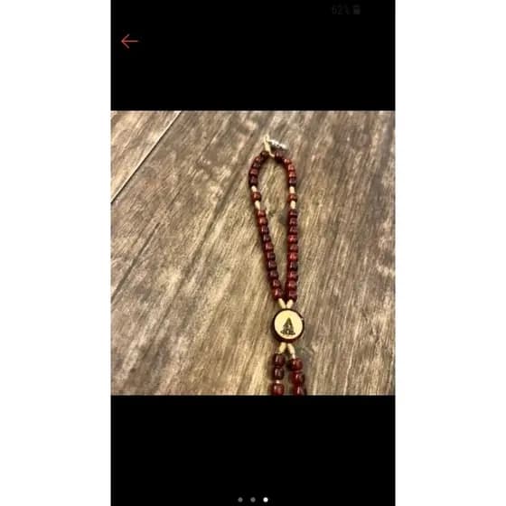 Pulseira de Madeira Com Imagem de N.S Ajustável
