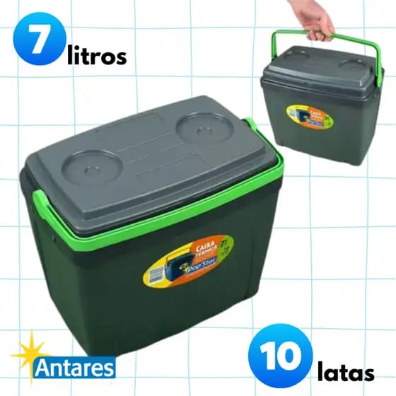 Caixa Térmica Cooler 7 Litros 10 Latas | Pequena Portátil | Resistente | Conservador Térmico Praia