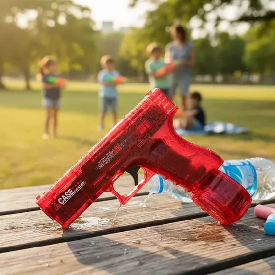 Pistola de Água Recarregável Elétrica Tambor Iluminado Brinquedo Verão Infantil Praia Brinquedo Infantil Lança Água