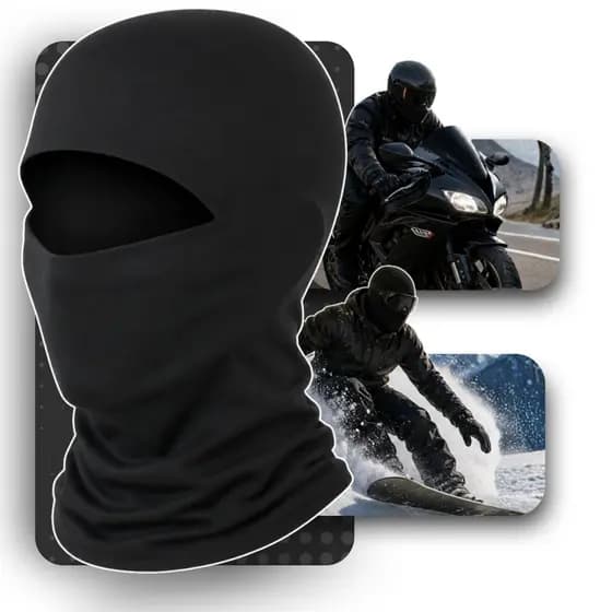 Balaclava Touca Ninja Mascara Proteção Preta Motoqueiro1 Balaclava Touca Ninja PRETA Motociclista PAINTBALL TATICO