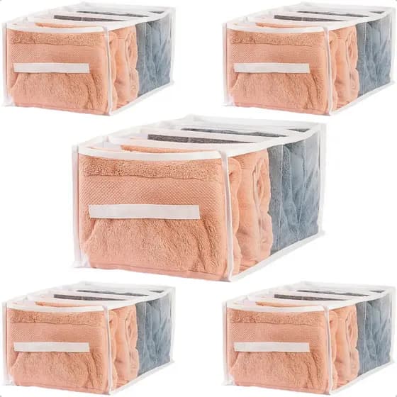 Kit 5 Colmeia Organizadora Rouparia Toalha Roupa Closet Grande Plus GG 45x32x22cm