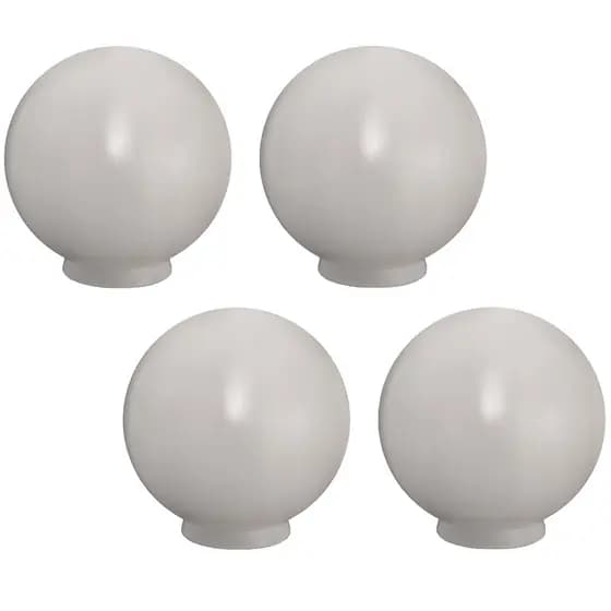 Globo Esfera Plástico Para Poste, Boca 15cm, Alt. 30cm, Modelo 15x30 - Kit 4 Peças