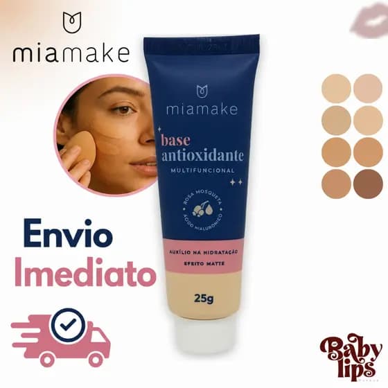 Base Mia Make com Ação Antioxidante Acabamento Suave e Saudável