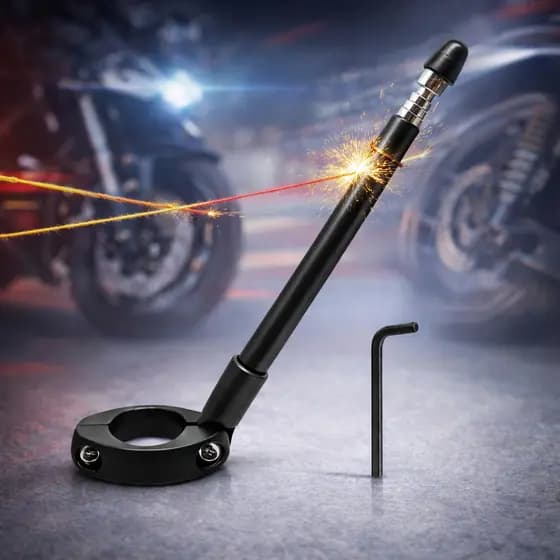 Antena Corta Pipa Moto Retrátil Anti Cerol Aço Inox Guidão Retrovisor