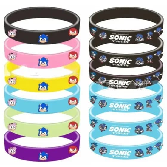 Novo Sonic Dos Desenhos Animados Pulseira De silicone Acessórios Das Crianças Festa De Aniversário Decoração Presente