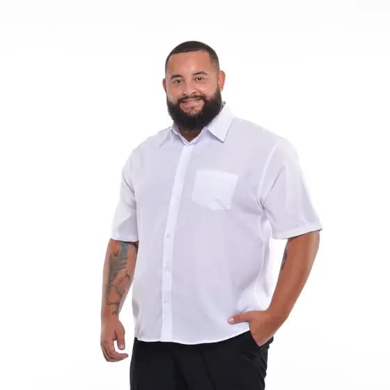 Camisa Social Manga Curta Masculina Blusa Extra Grande Plus Size Camiseta Premium Luxo