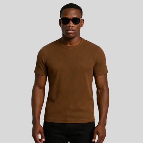 Camiseta Ribana Canelada Americana Slim Rapper