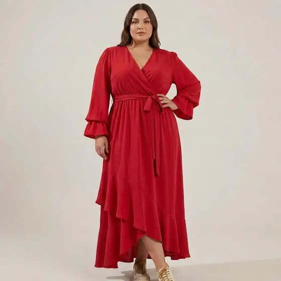 Vestido Feminino Longo Madrinha Festa Social Amarração Decote V Sofisticado Duna