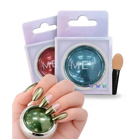 Pigmento Para Unhas Pó Cromo Efeito Espelhado - Coleção Gem Chrome
