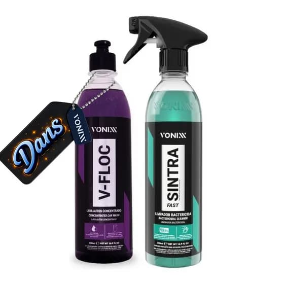 KIT V-FLOC + SINTRA FAST 500ml - VONIXX - SHAMPOO AUTOMOTIVO E LIMPADOR BACTERICIDAS