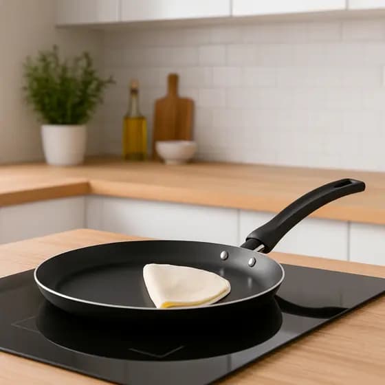 Panquequeira Tapioqueira Crepeira Panela 22 cm Antiaderente 5 Camadas De Teflon Cor Grafite Vermelho