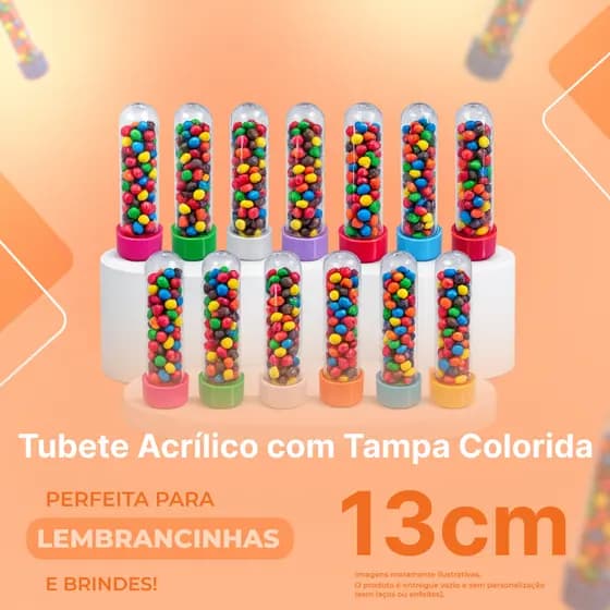 30 unidades Tubetes 13cm - Para Lembrancinhas - Várias Cores