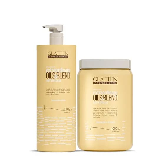 Kit Shampoo 1L + Máscara 1kg | Nutrição Intensa Extraordinary Oils e Blend | Brilho Volume e Definição | Uso Diário Prof