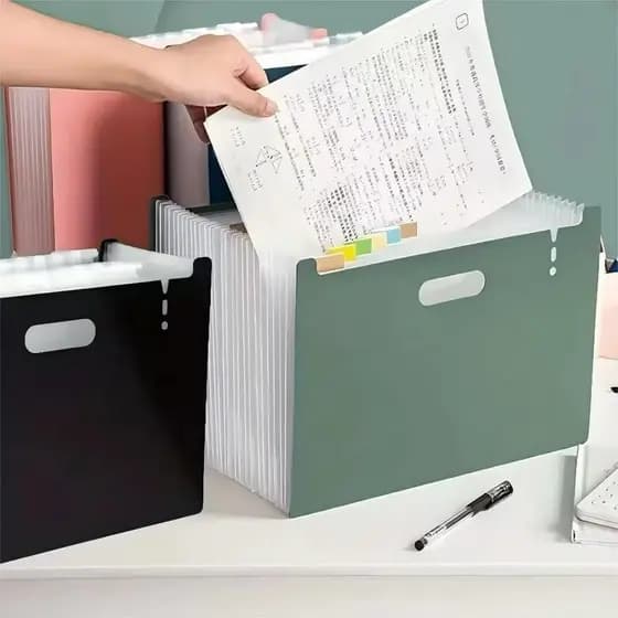 Pasta Arquivo Com 12 Divisórias Organizadora Para Documentos Pasta Sanfonada Multiuso Para Escritorio ou Trabalho