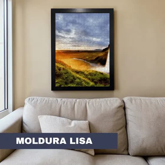 Moldura Lisa Para Fotos, quebra cabeças e Quadros com Fundo MDF 36,5X49,5 cm Sem Acetato Sem Vidro