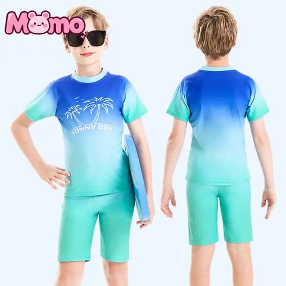 Conjunto de Roupa de Banho de Secagem Rápida e Proteção Solar para Meninos, Roupa de Banho Infantil, Roupa de Praia para