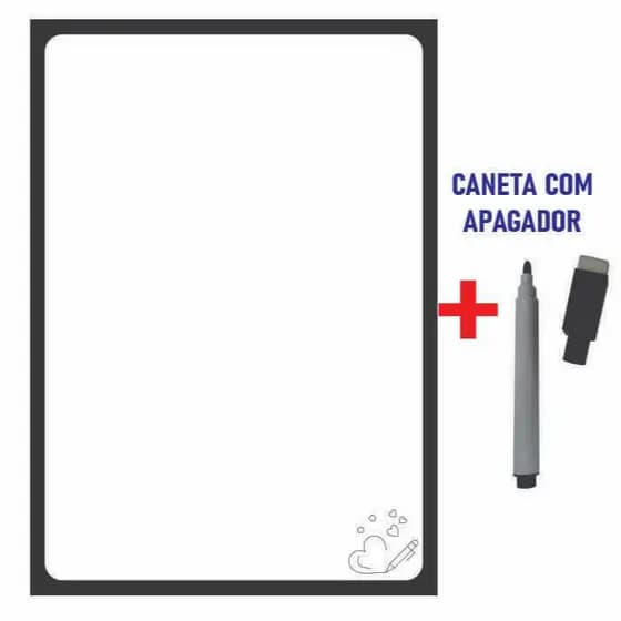 Imã de Geladeira Planner Semanal com Caneta Escreve e Apaga Magnético