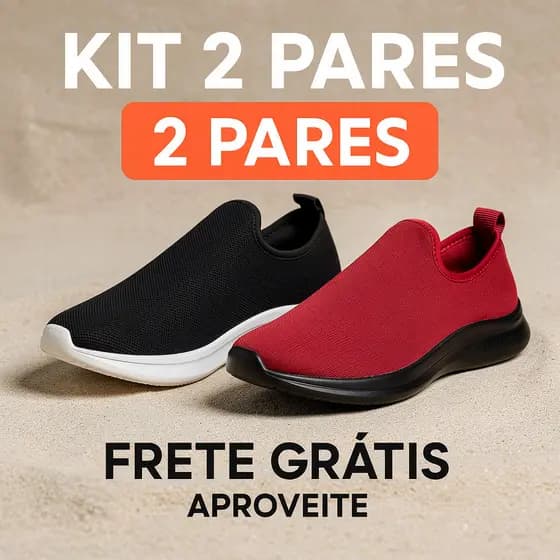 Kit 2 Tênis Meia Feminino Solado Texturizado - Promoção Envio Imediato