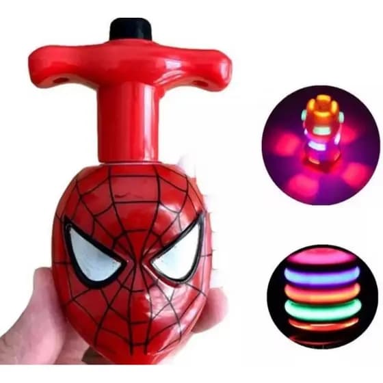 kit com 1/3/5/8/12/Brinquedo Infantil Piao Homem Aranha IndicadoDragāo Flashing Top Com Luz LED/Piäo Elétrico