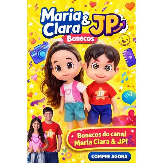 Brinquedos Kit Bonecos Maria Clara E JP 15Cm Promoção Brinquedo Infantil