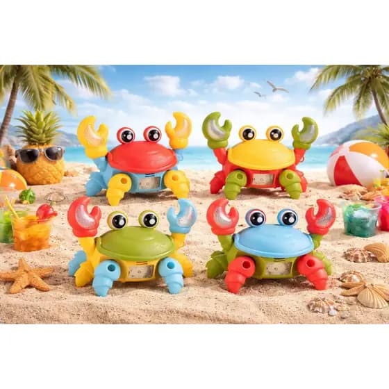 Brinquedo Caranguejo Fujão Musical Som Luz E Movimento Infantil Para Bebês