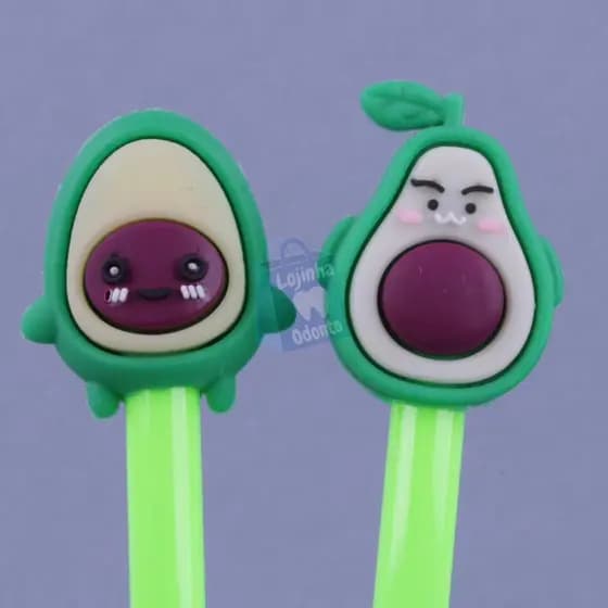 Caneta Abacate | Estudante | Caneta Divertida | Caneta Fruta | Caneta Fofa | Caneta De Gel De Silicone Com Desenho | Artigos De Papelaria | Papelaria Criativa