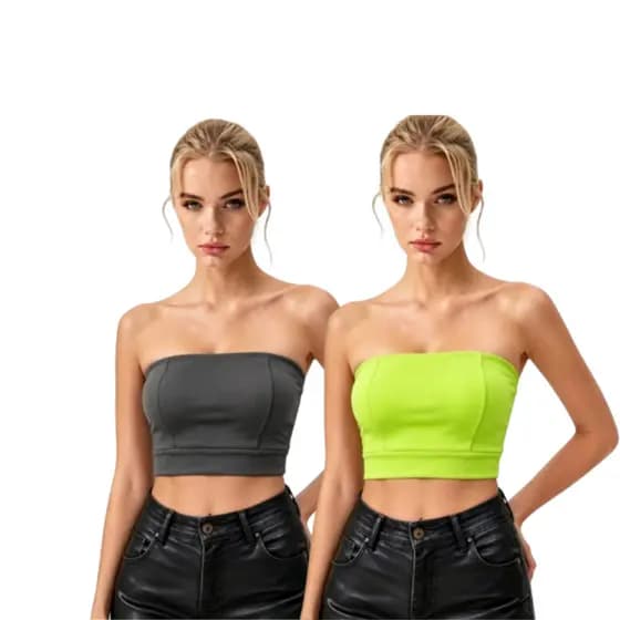 KIT 2 TOP FAIXA TAMARA QUE CAIA RIBANA CANELADA PREMIUM MODA GRINGA