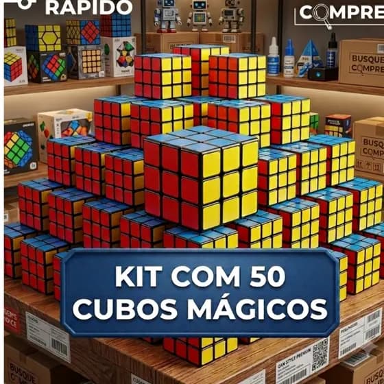 Kit com 50 Cubos Mágicos Interativos para Crianças Adultos de Qualidade para Raciocinio Anti Estresse Brinquedos