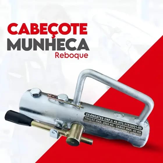 Munheca Para Reboque Tubular Engate Carretinha 50mm 2000 Kg reforçada barco jetski quadriciclo 2 toneladas trailer