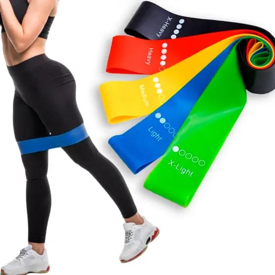 5 Mini Band Faixa Elástica Resistencia Academia Treino Funcional Exercícios Elastico Pilates Yoga