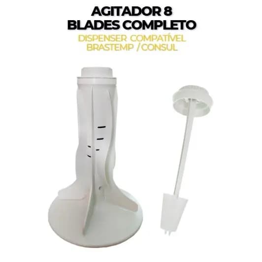 Agitador Dispenser Compativel Lavadoras Brastemp E Consul 8 Blades W10882241
