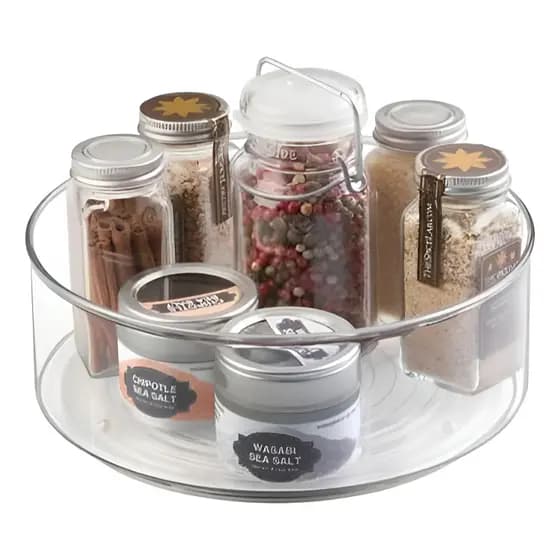 Organizador Giratório Acrílico Resistente 23cm Multiuso Cozinha E Banheiro temperos cosméticos