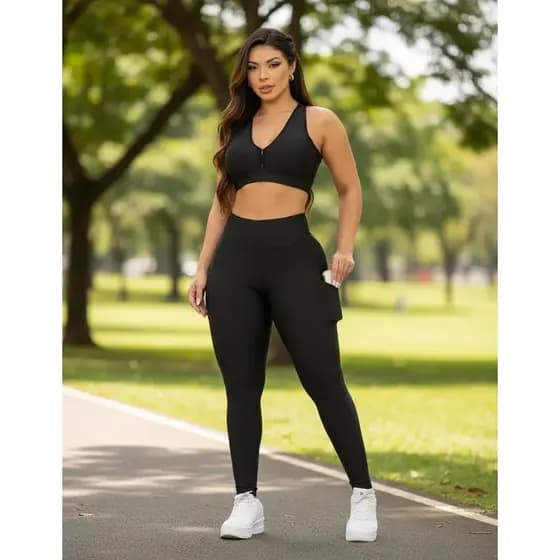 Legging E Top Fitness Academia Feminino
