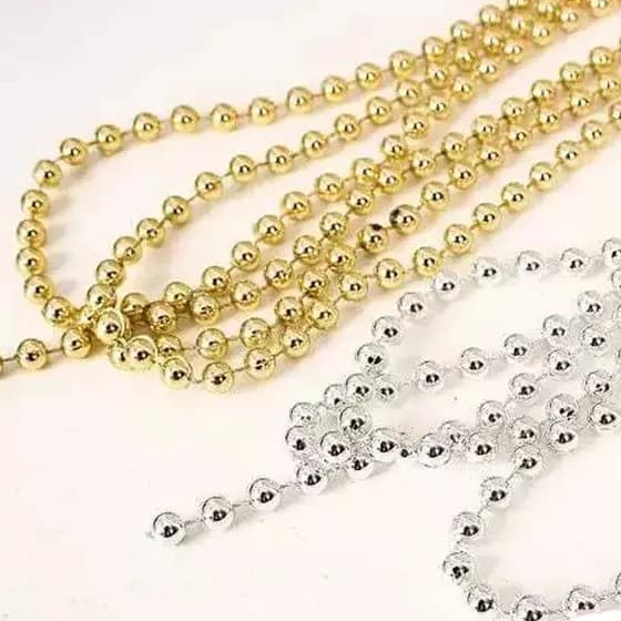cordão de bolinhas bolas enfeite de natal natalino arvore delicado 2 metros brilhante